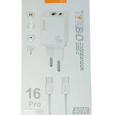 Carregador A'gold Turbo Usb-c 9.1a 16pro 40w Pd+qc 4.0
