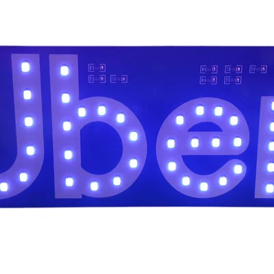 Sinalizador Letreiro Luminoso LED Uber - Azul 12v