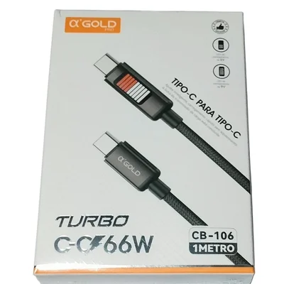 Cabo 66w Tipo-c Turbo 1m LED 5v 9v Reforçado A'gold