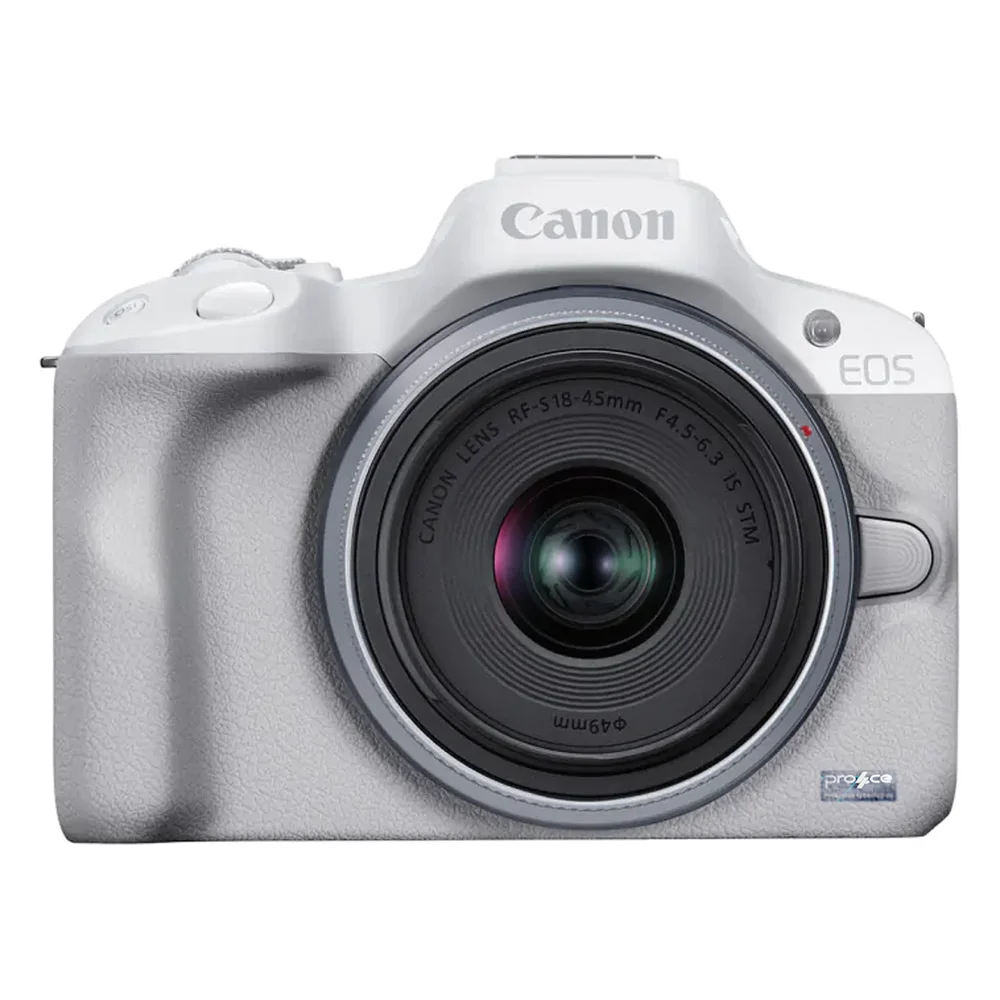 Câmera Canon Eos R50 Branca Com Lente Rf-s 18-45mm