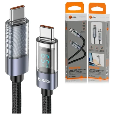Cabo Tipo C Turbo 65w Pd 1 Metro Com Display Digital