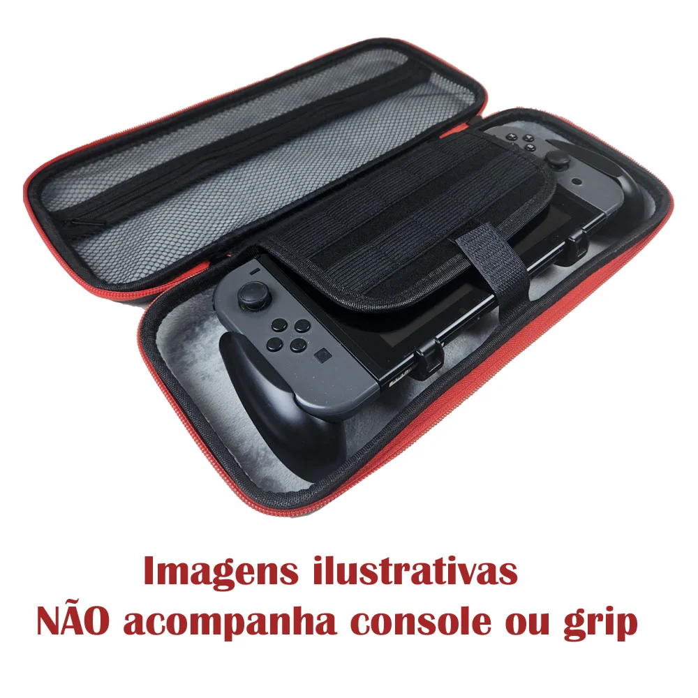 Imagem 2 de 4 do produto Case Para Nintendo Switch Com Grip Oivo E Outros Acoplado Bolsa Estojo