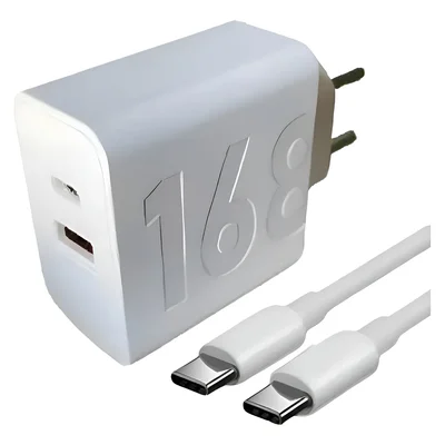 Carregador Turbo 168w Duo Usb-c Para Xiaomi 13, 12, X5, A3