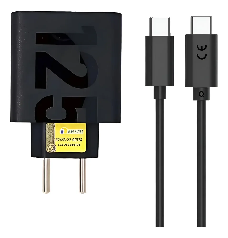 Carregador Turbo 125w Tipo- C Com Cabo Usb Celulares Tablets Preto