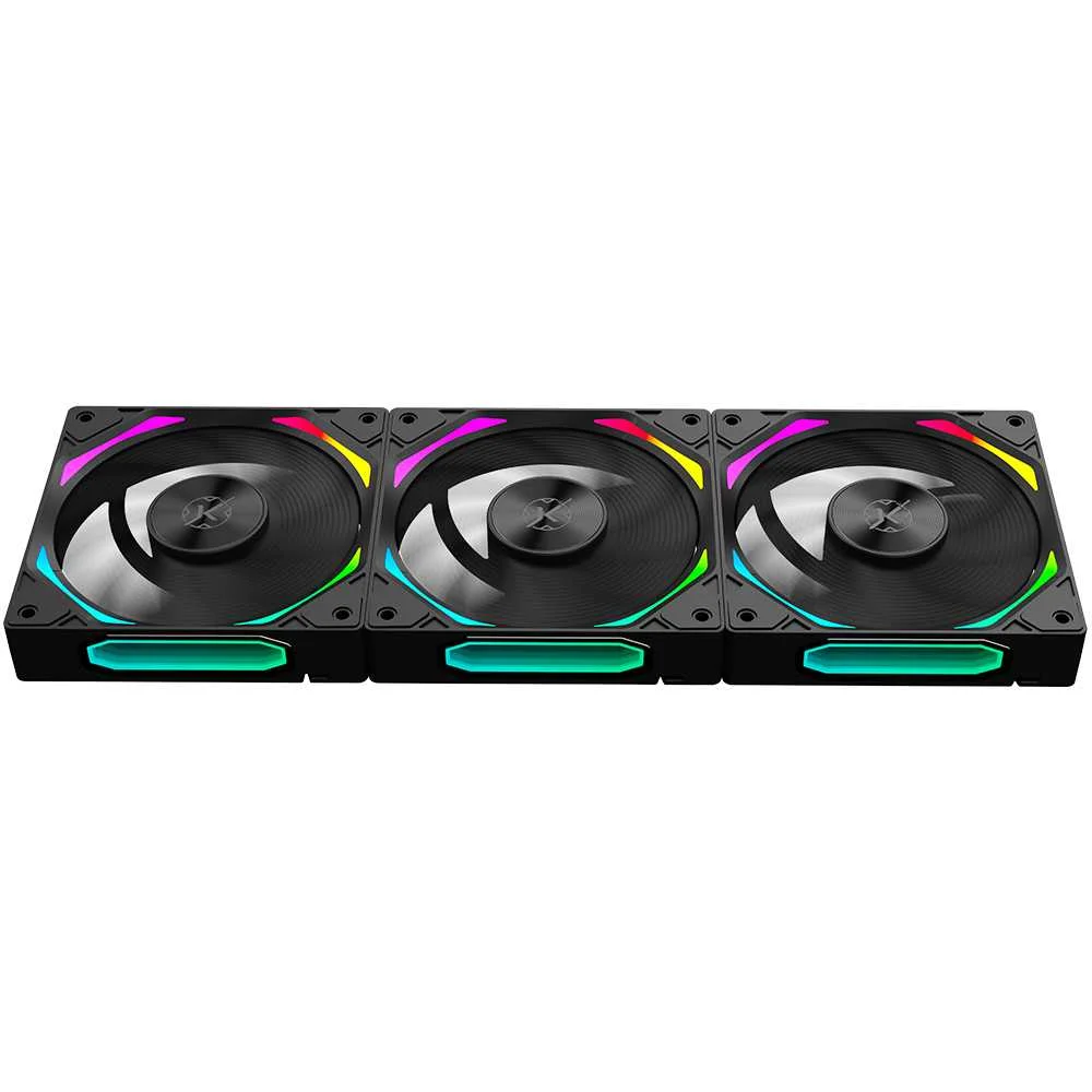 Imagem 3 de 5 do produto Kit 3 Fans Kalkan Halo ARGB 120mm ARGB Preto Klk00019