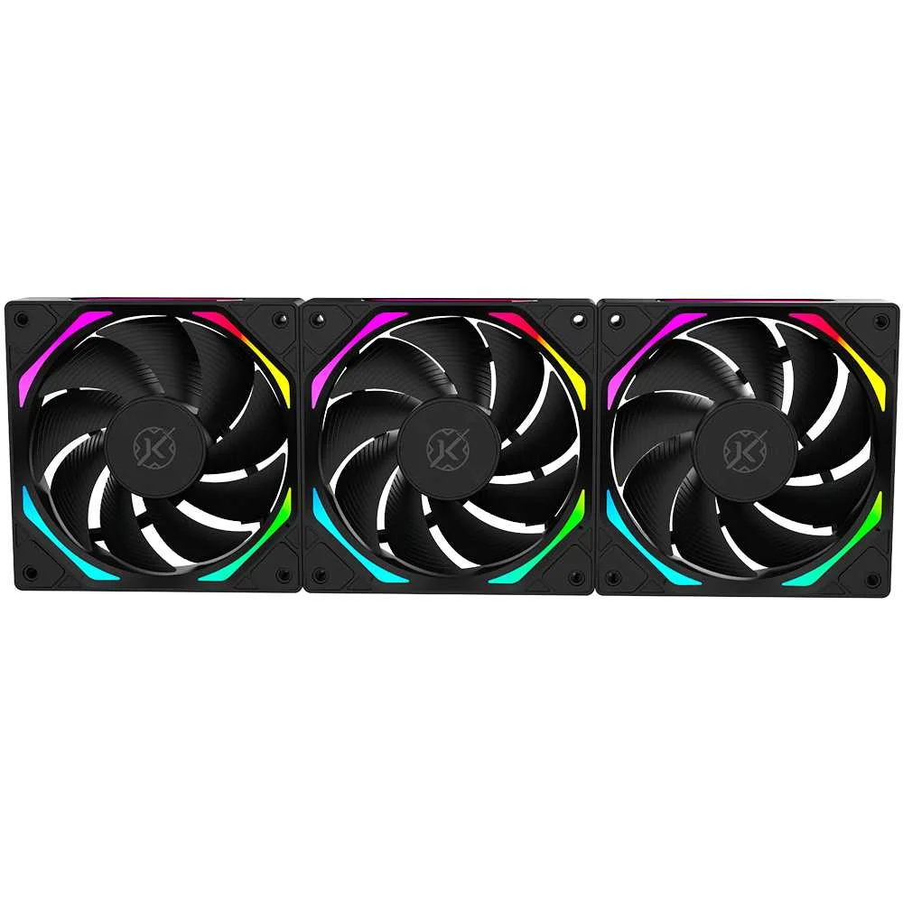 Imagem 4 de 5 do produto Kit 3 Fans Kalkan Halo ARGB 120mm ARGB Preto Klk00019