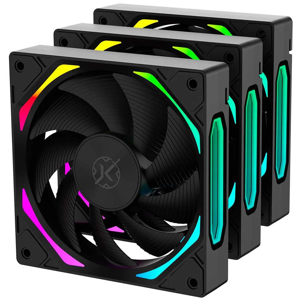 Imagem 5 de 5 do produto Kit 3 Fans Kalkan Halo ARGB 120mm ARGB Preto Klk00019