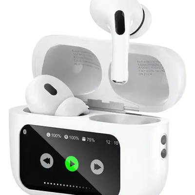 Fone De Ouvido Premium Deep Bass Com Display LED Digital Peining Branco