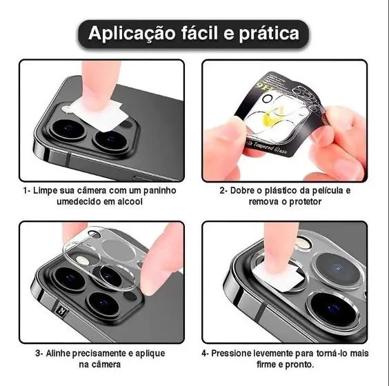 Imagem 3 de 4 do produto Película De Câmera Traseira Transparente Para Iphone 14 / 14 Plus
