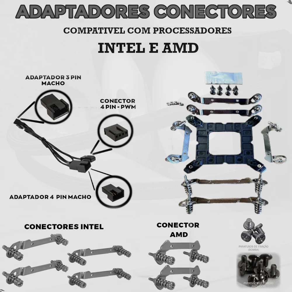 Watercooler Gamer 120mm RGB Raibow Universal CPU Intel AMD CPU Cooler Fan Silencioso TDP 150W 7