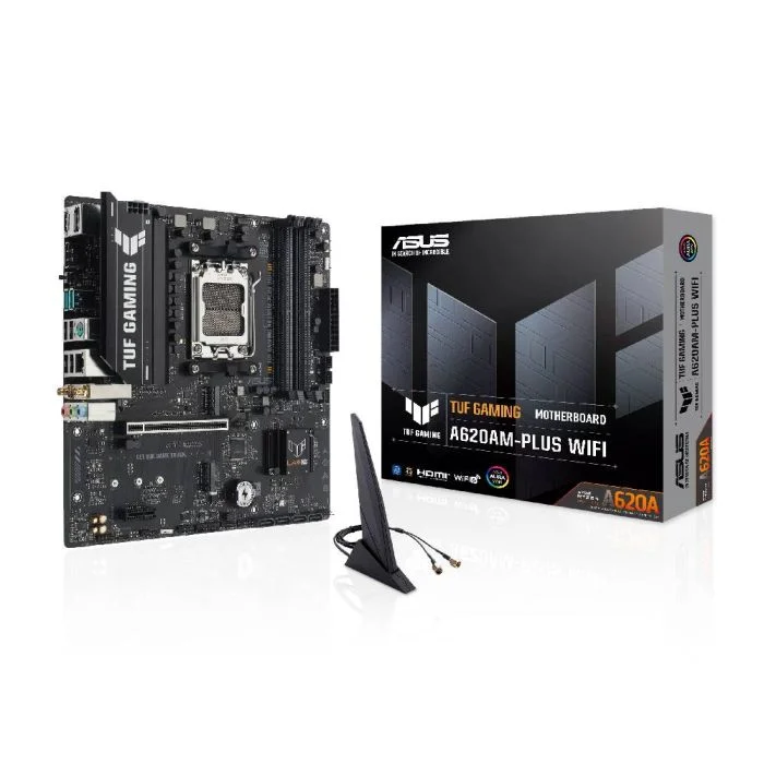 Placa Mãe Asus Tuf Gaming A620am-plus Wifi Am5 4xDDR5 Chipset Amd A620a Matx