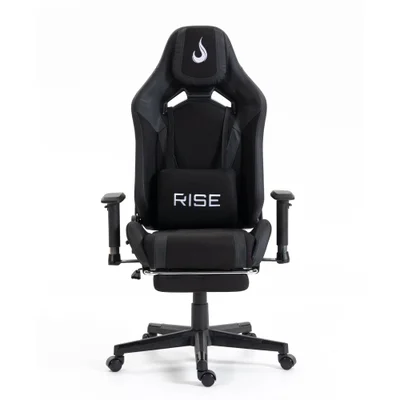 Cadeira Gamer Rise Mode X02, Ângulo Ajustável, Braço 2D, Apoio Para os Pés Retrátil, Até 130KG, Preto - RM-CG-X01-BK