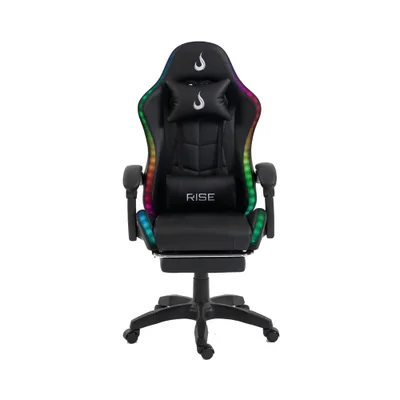 Cadeira Gamer Rise Mode X05, Ângulo Ajustável, ARGB, Apoio Para os Pés Retrátil, Preto - RM-CG-X05-BK-ARGB