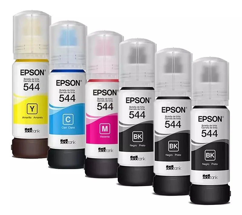 Imagem 2 de 4 do produto Kit Com  6 Refil De Tinta  544 3 Black  + Cyan  + Yellow  + Mag.