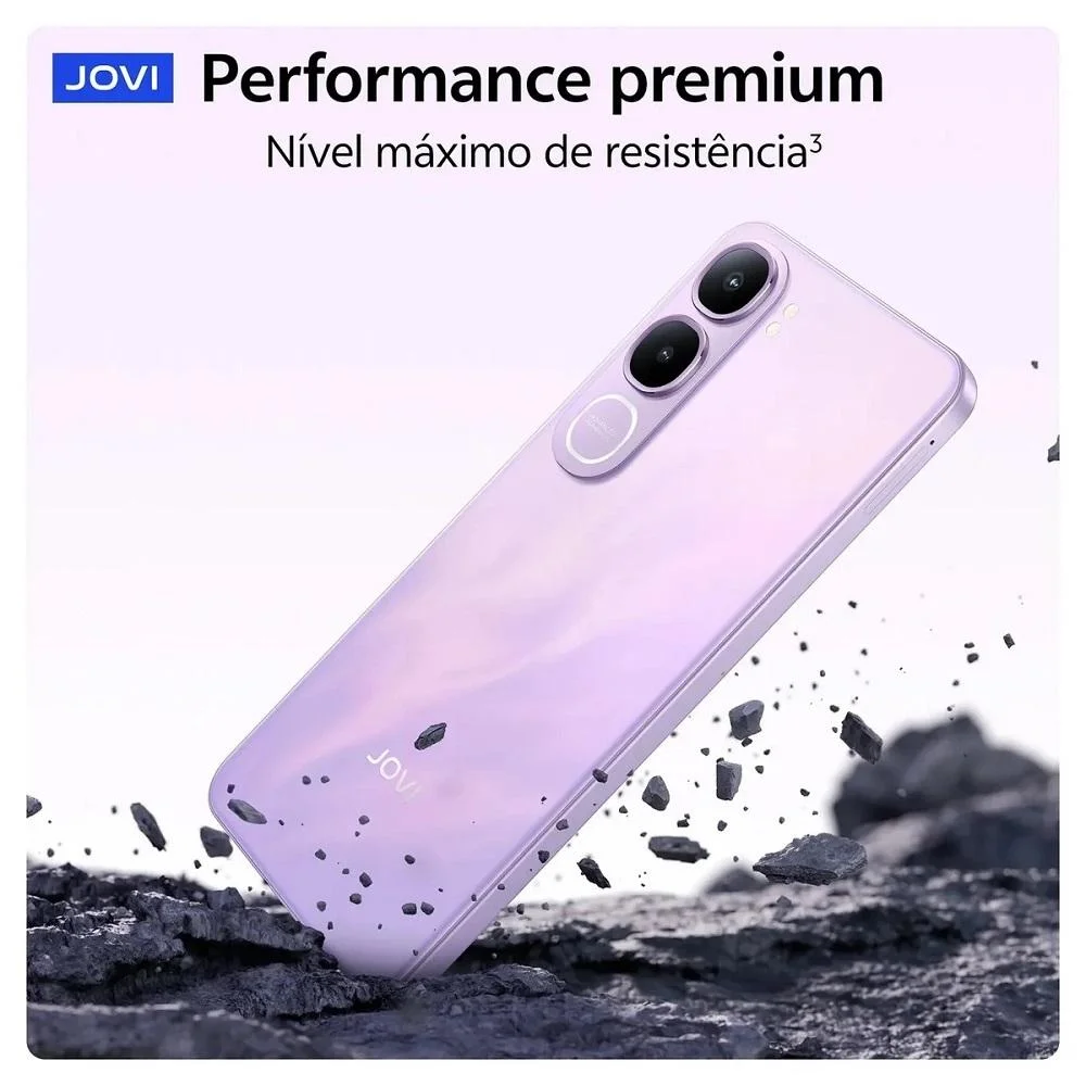 Imagem 2 de 5 do produto Smartphone Jovi Y21, 256gb, 4gb, Tela 6,68", Câmera 50mp, Lilás  Jovi