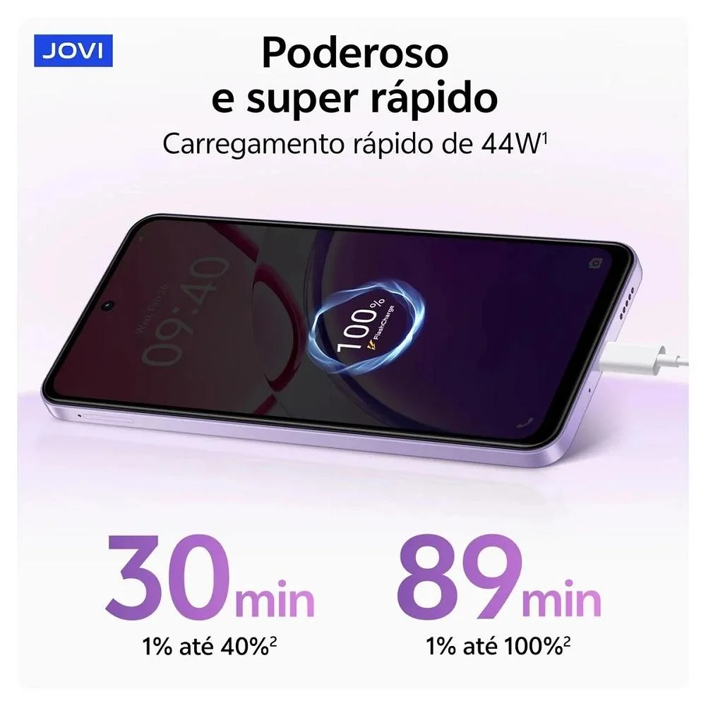 Imagem 4 de 5 do produto Smartphone Jovi Y21, 256gb, 4gb, Tela 6,68", Câmera 50mp, Lilás  Jovi