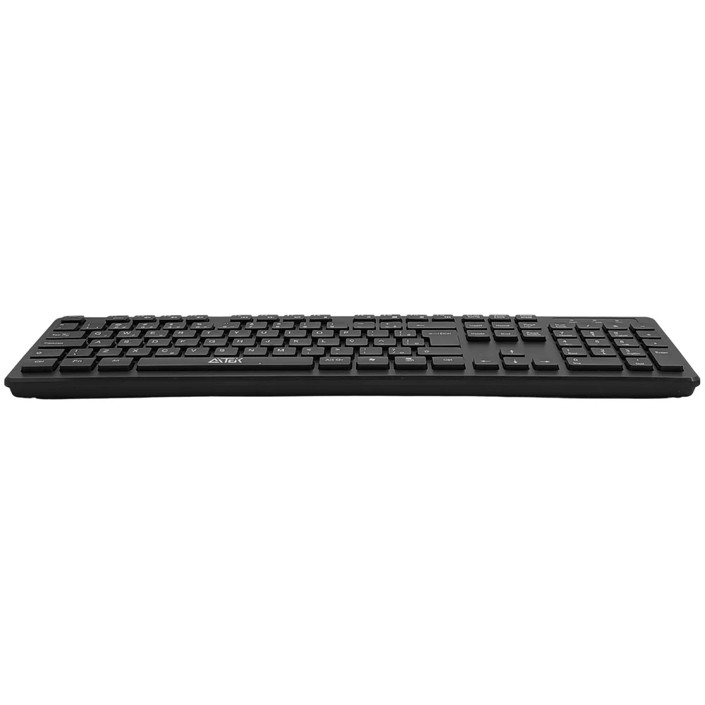 Imagem 2 de 5 do produto Kit De Teclado E Mouse Sem Fio Preto Silencioso Com Conexão 2.4g E Mouse Óptico De 1600 Dpi Para Computador E Notebook