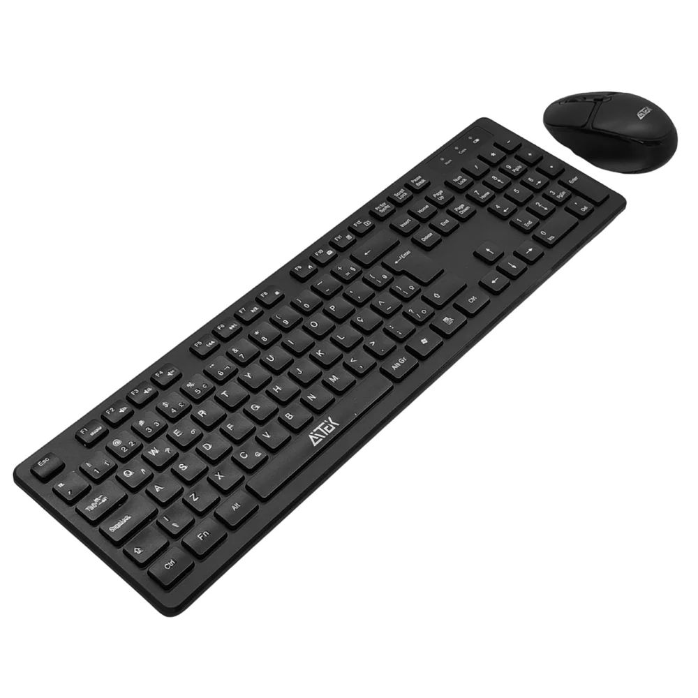 Imagem 3 de 5 do produto Kit De Teclado E Mouse Sem Fio Preto Silencioso Com Conexão 2.4g E Mouse Óptico De 1600 Dpi Para Computador E Notebook