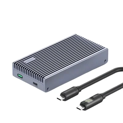 Hagibis Gabinete SSD M2 Nvme Usb4 40gbps Com Display LED Cinza