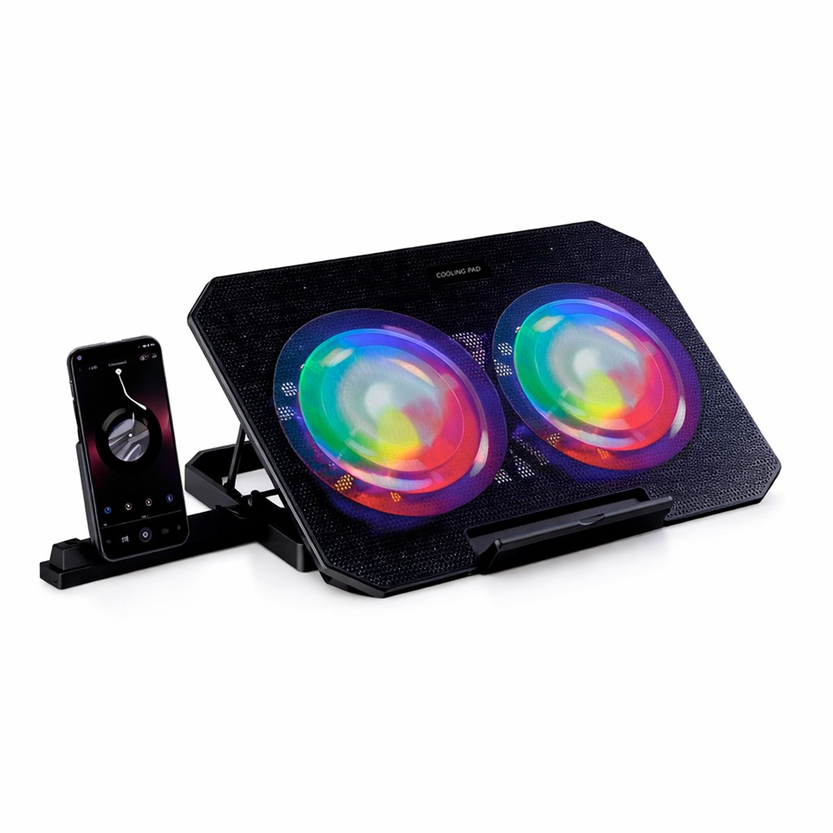Base Gamer Para Notebook Cooler Duplo LED RGB Bm-765 B-max