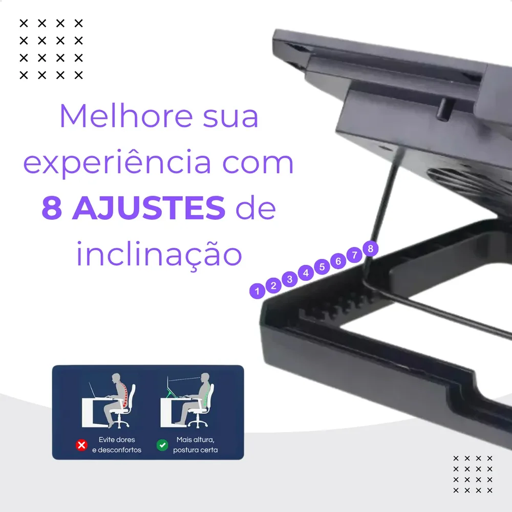 Imagem 4 de 5 do produto Base Gamer Para Notebook Cooler Duplo LED RGB Bm-765 B-max