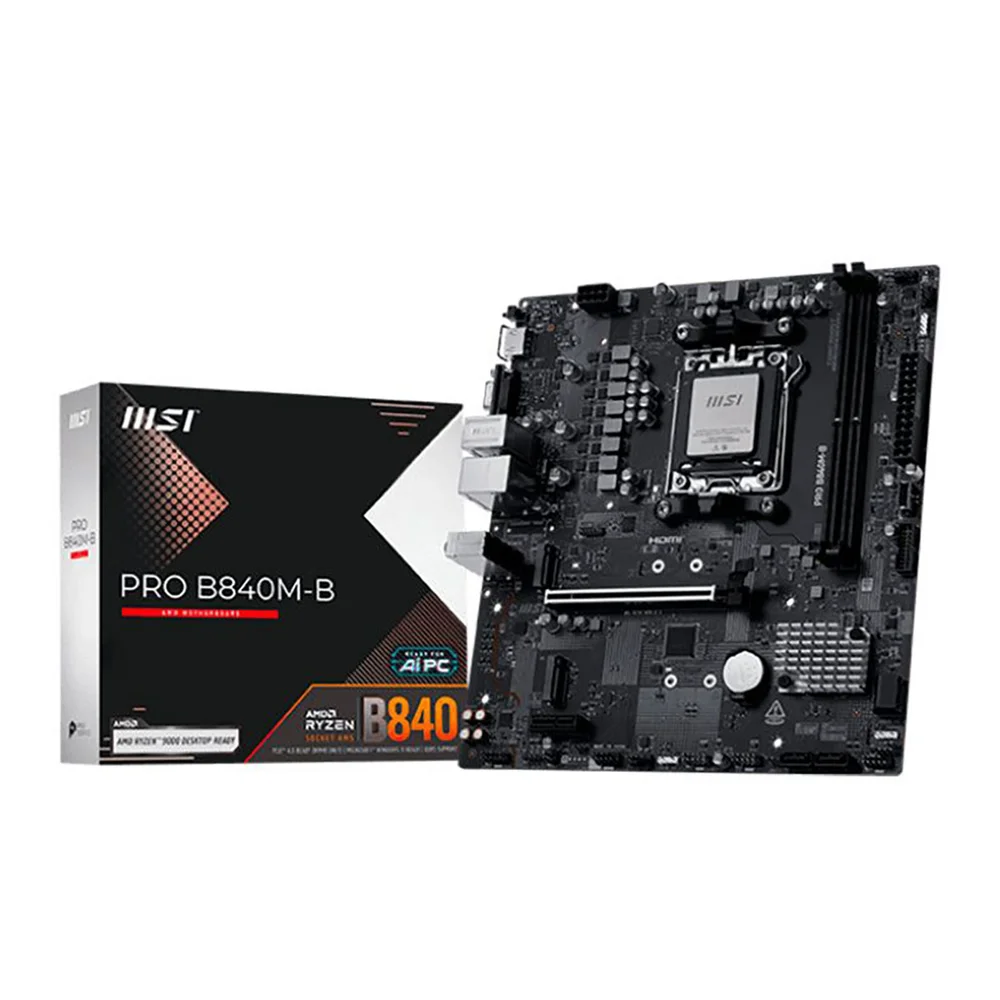 Placa Mae Msi Pro B840m-b - Amd Ryzen Am5 - Ddr5 - Matx - M.2 Nvme - Vga/hdmi