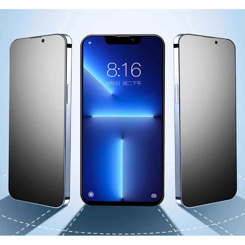 Imagem 2 de 5 do produto Película De Privacidade Cerâmica Fosca Compatível Com Iphone Cor:preto;tamanho:iphone 16 Pro Max