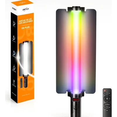Bastão De Luz RGB Com Defletores Para Iluminação Fotográfica 127/220v Preto RGB