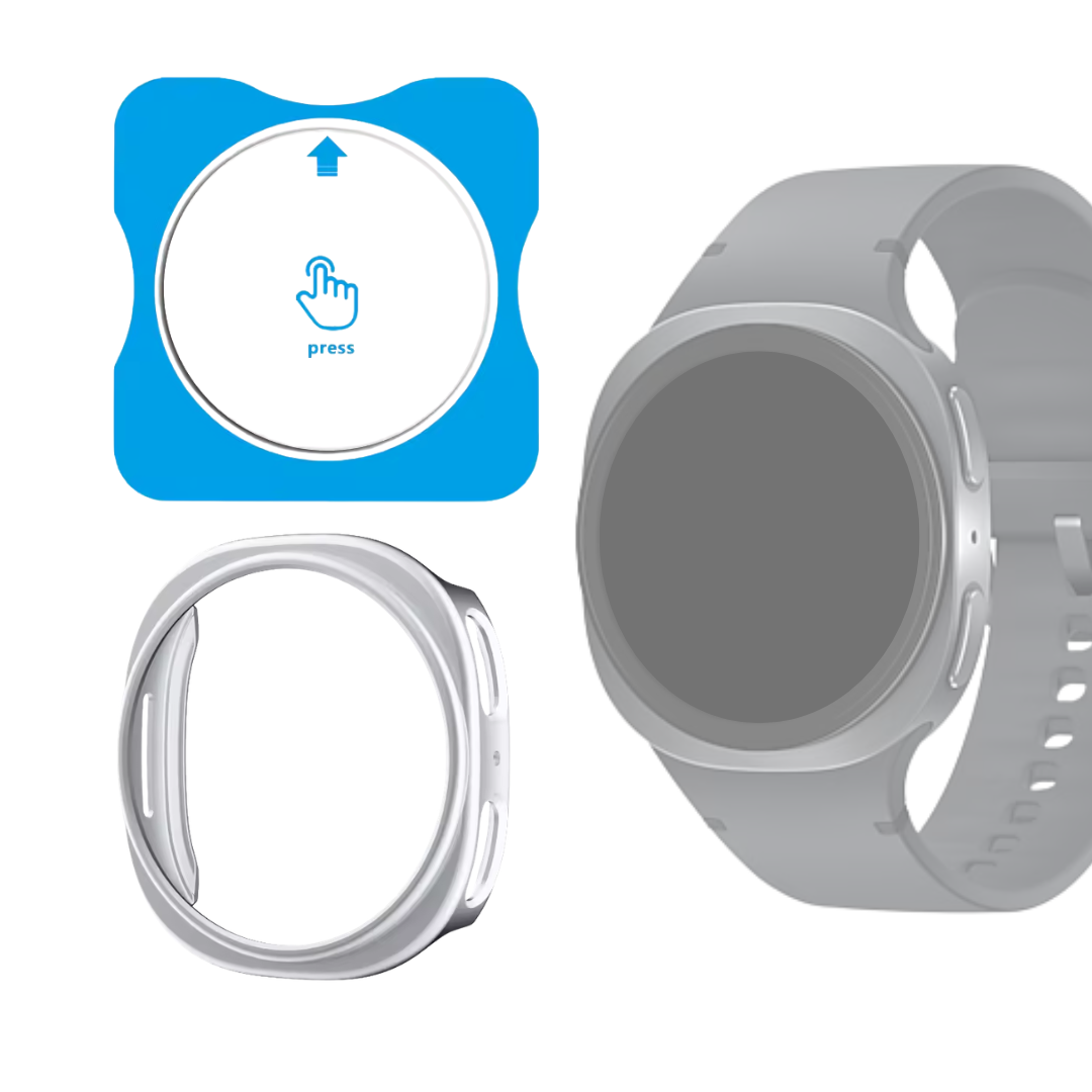 Kit Capa Prata E Película Para Galaxy Watch 8 44mm