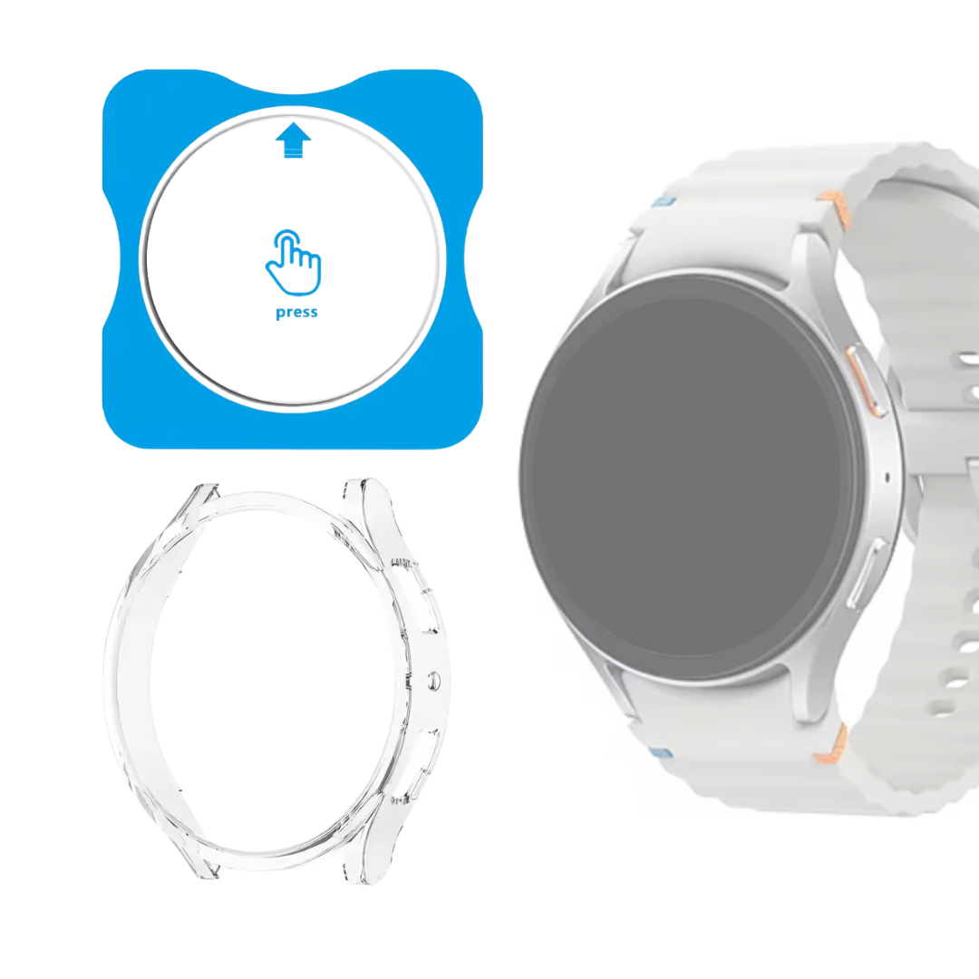 Kit Capa Transparente E Película Para Galaxy Watch 7 44mm