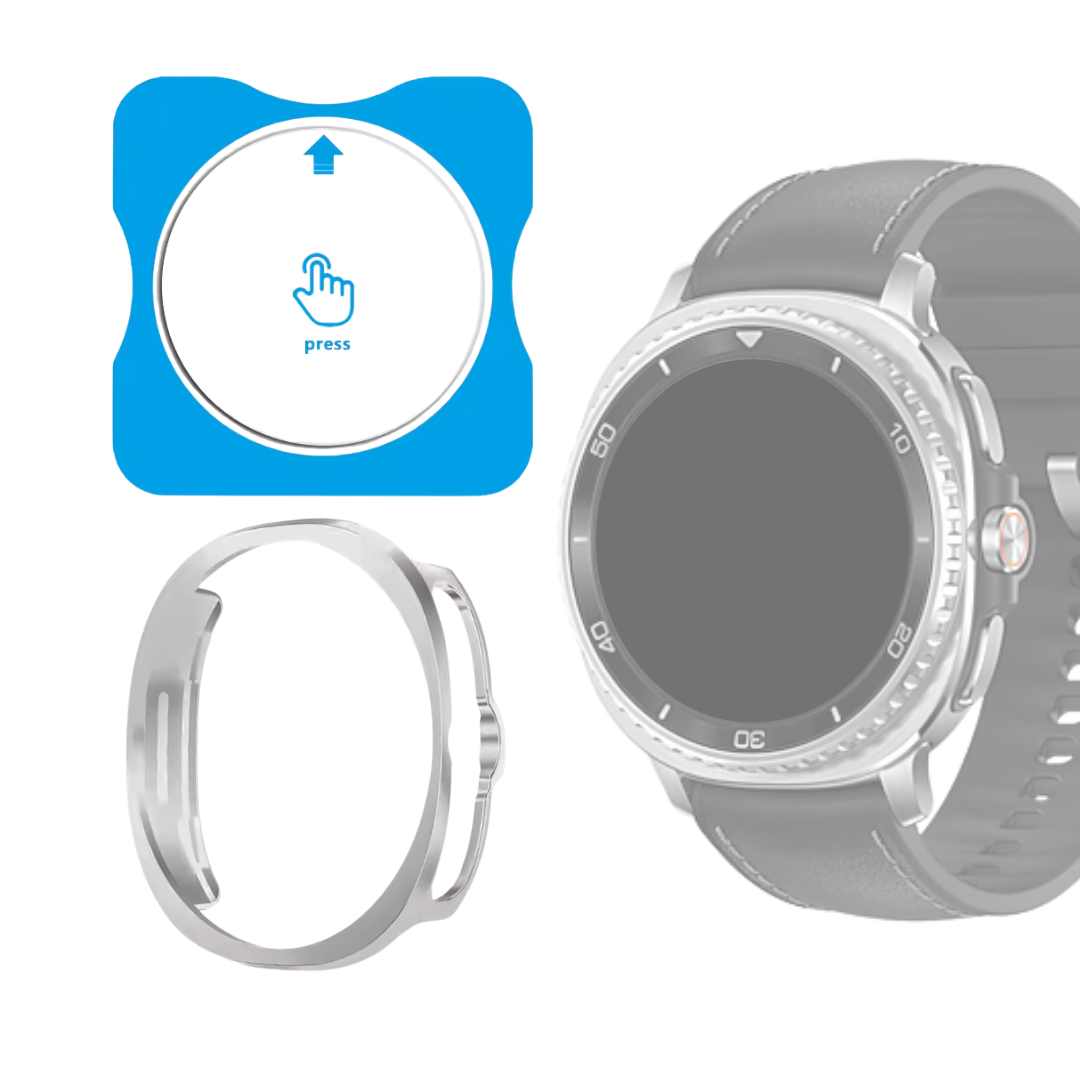 Kit Capa Prata E Película Para Galaxy Watch 8 Classic
