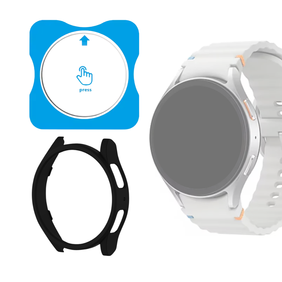 Kit Capa Preta E Película Para Galaxy Watch 7 44mm