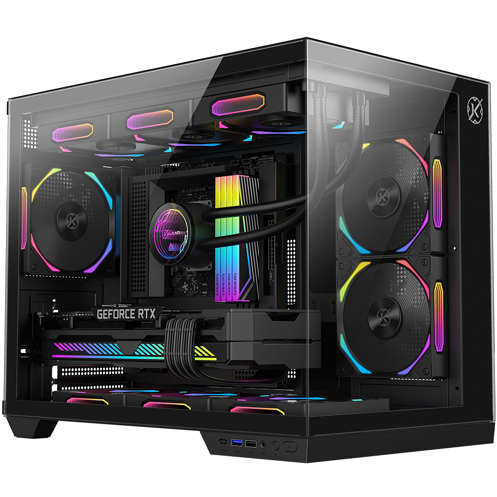 Gabinete Kalkan Saga Preto Aquário Compacto Klk00043