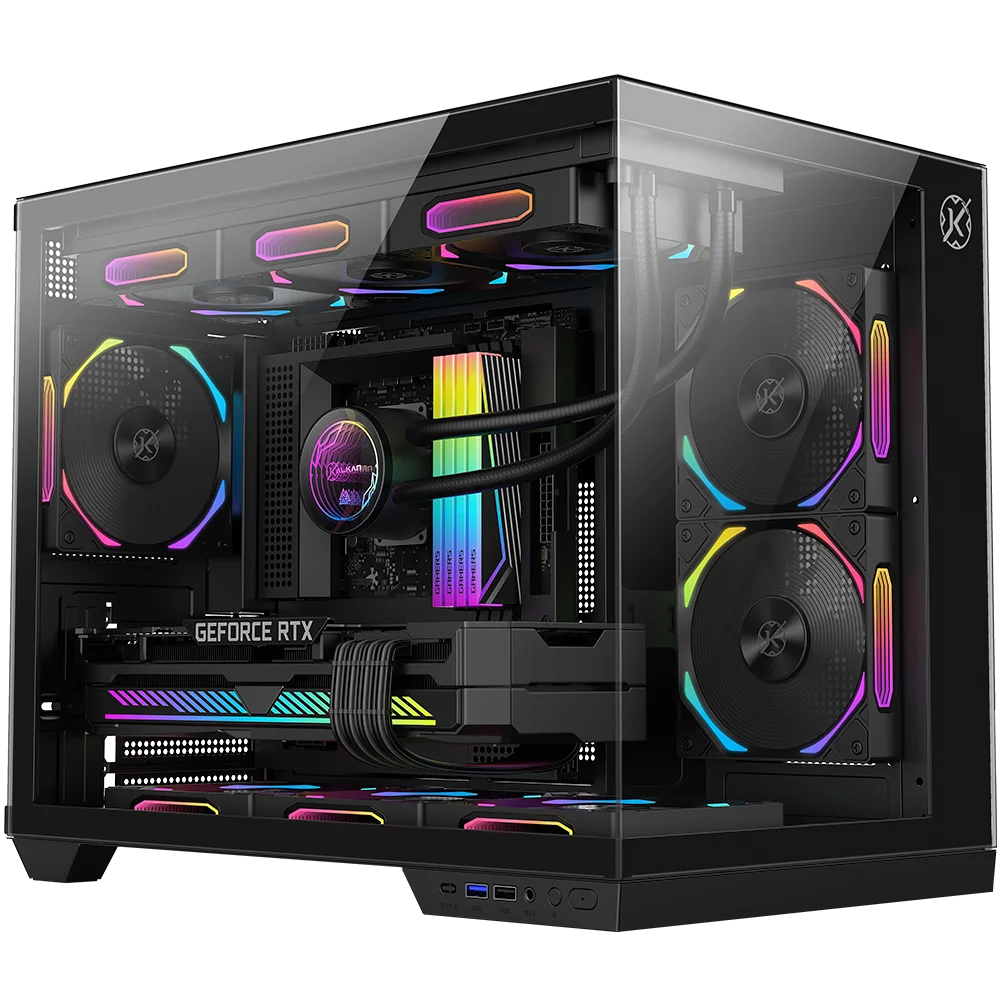 Gabinete Kalkan Saga Preto Aquário Compacto Klk00043