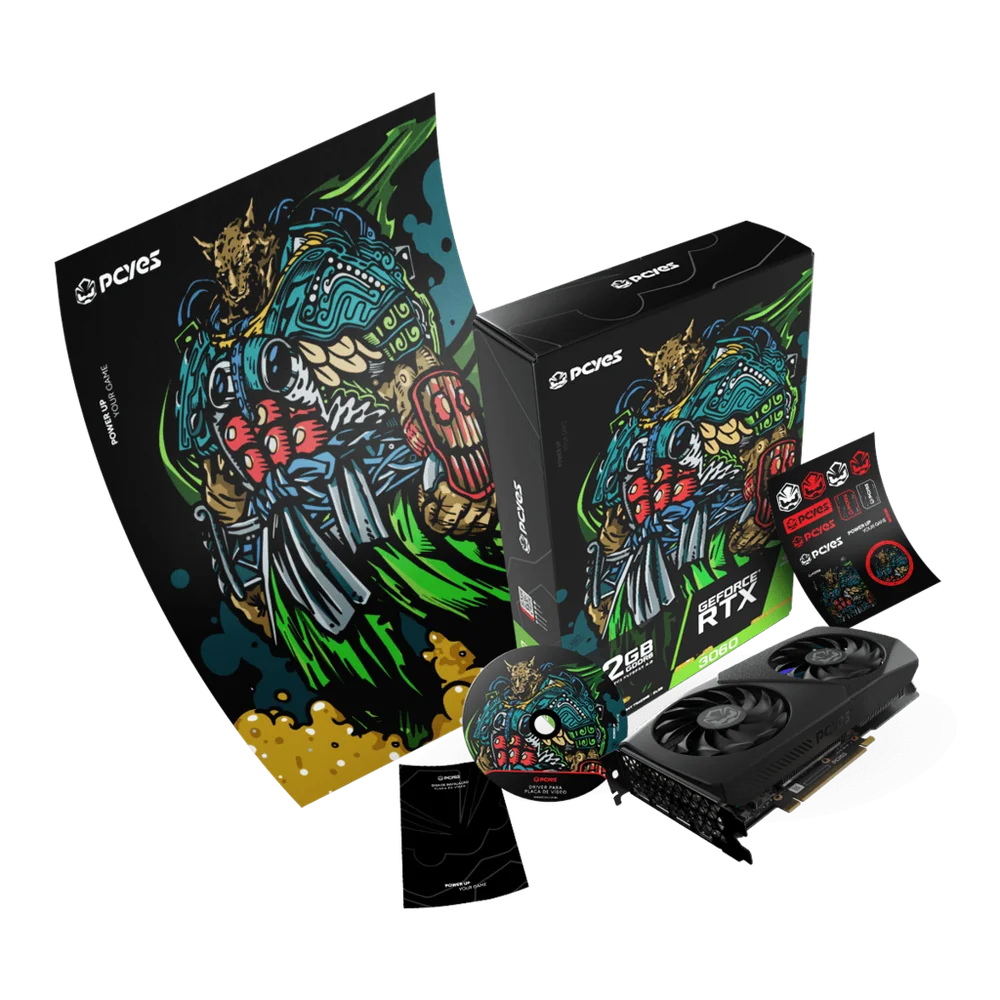 Placa De Video RTX 3060 12gb Ddr6 192bits PCyes Projeto Edge Placa De Video RTX 3060 12gb Ddr6 192bits PCyes Projeto Edge