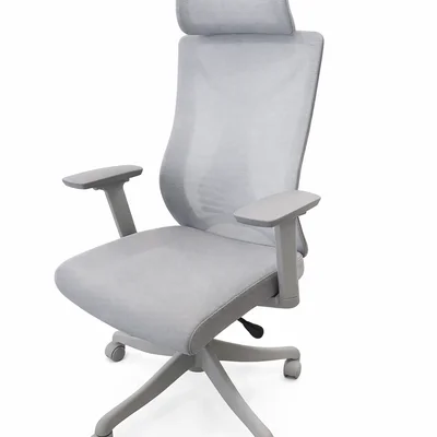 Cadeira Presidente Tela Vrt-40 Relax 3d Apoio Cabeça Cinza