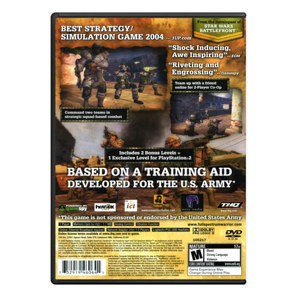 Imagem 2 de 2 do produto Jogo Full Spectrum Warrior - Playstation 2