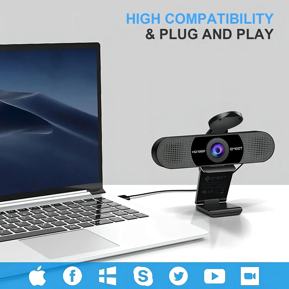 Imagem 2 de 4 do produto Web Cam Emeet C960 - Preto