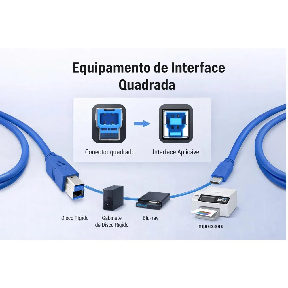 Imagem 2 de 4 do produto Cabo Usb-c Para Usb-b 3.0 1m Compatível Com Impressoras
