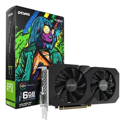 Placa De Vídeo PCyes Nvidia Geforce RTX 3050 6gb Gddr6 96 Bits - Pvpcr30506gb2f