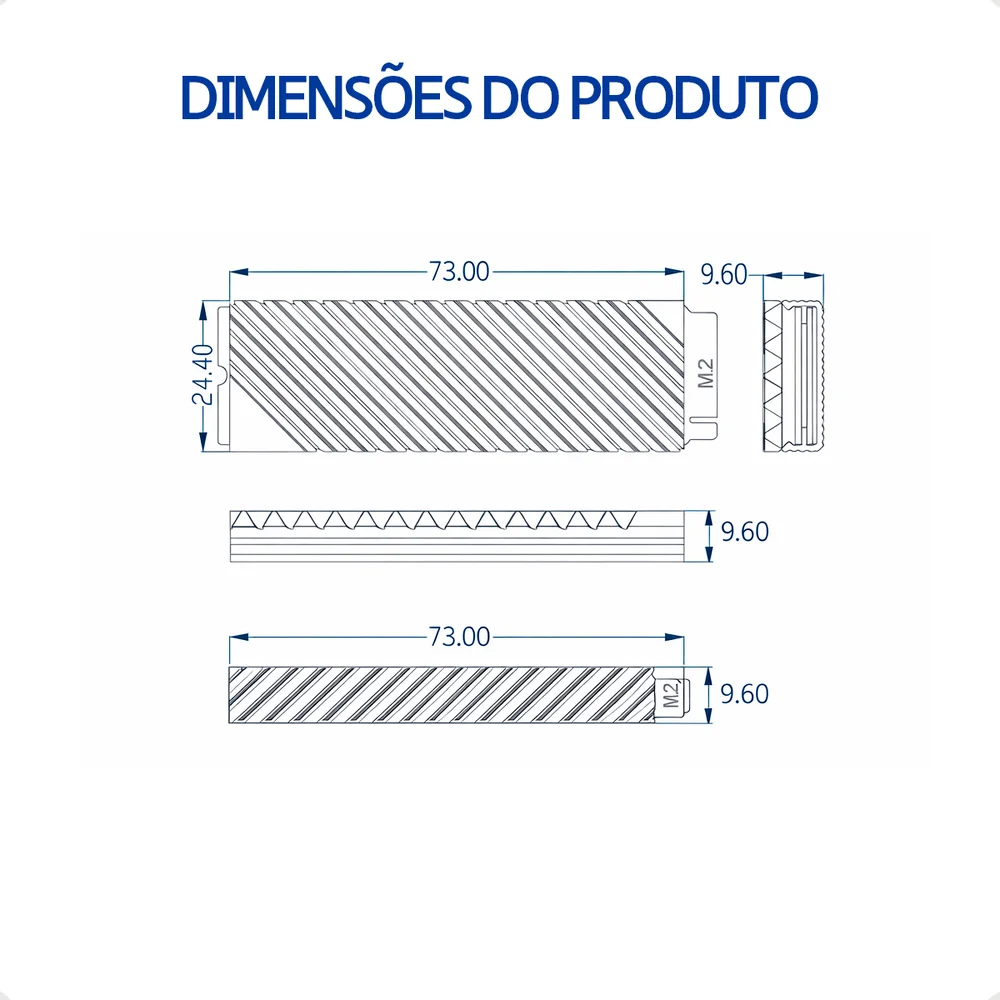 Imagem 3 de 4 do produto Dissipador De Calor SSD M.2 Nvme Alumínio PC Ps5