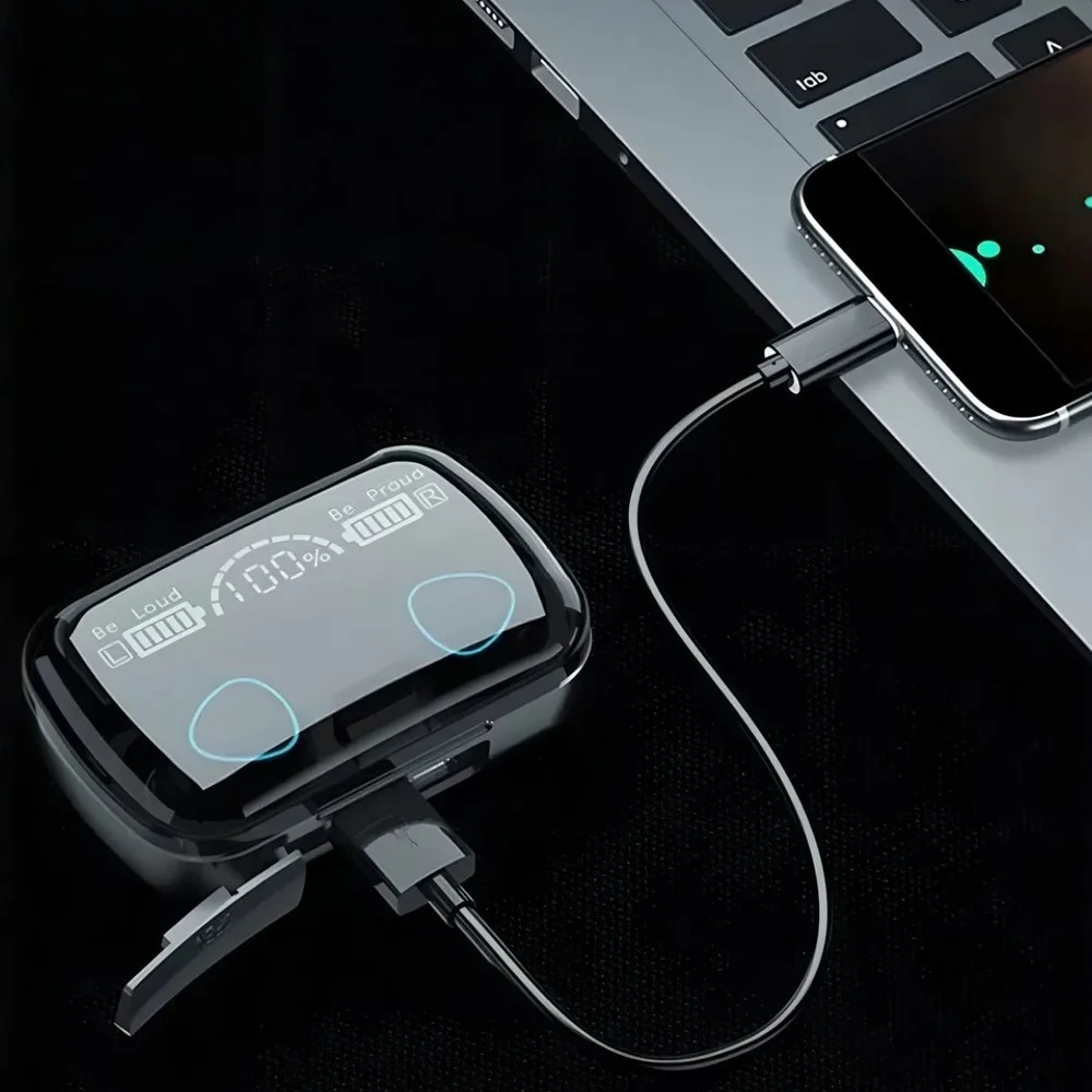 Imagem 2 de 4 do produto Fone De Ouvido Hold On Sem Fio M10 Tws Bluetooth 5.1 Com Microfone Preto Resistente E Água