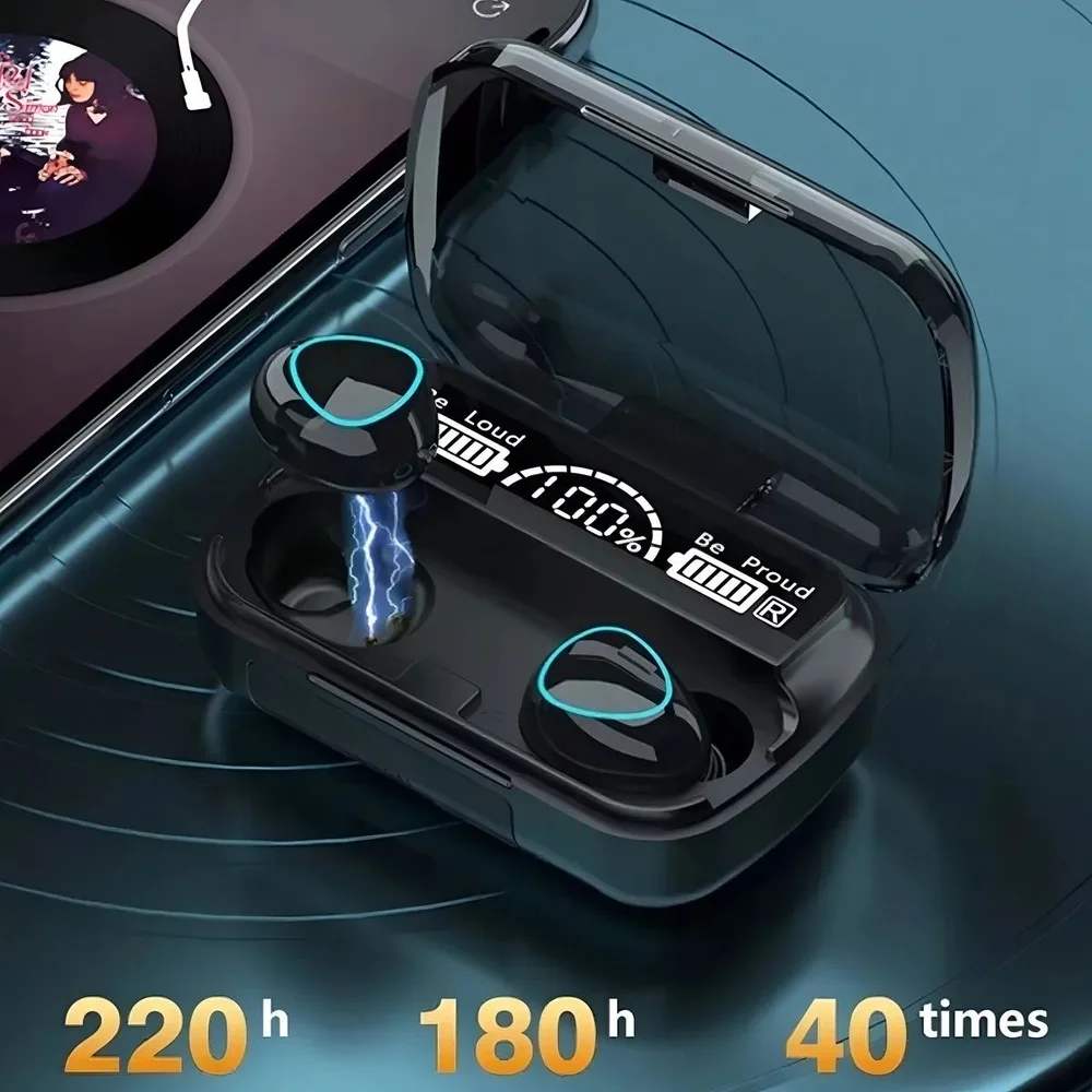 Imagem 4 de 4 do produto Fone De Ouvido Hold On Sem Fio M10 Tws Bluetooth 5.1 Com Microfone Preto Resistente E Água