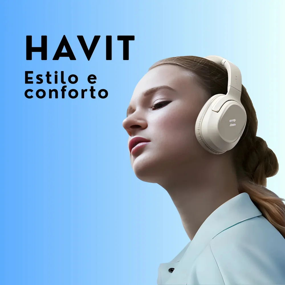 Imagem 4 de 5 do produto Fone Bluetooth Havit H612bt Pro Cancelamento De Ruído Ativo 50h Bateria Modo Gamer Baixa Latência