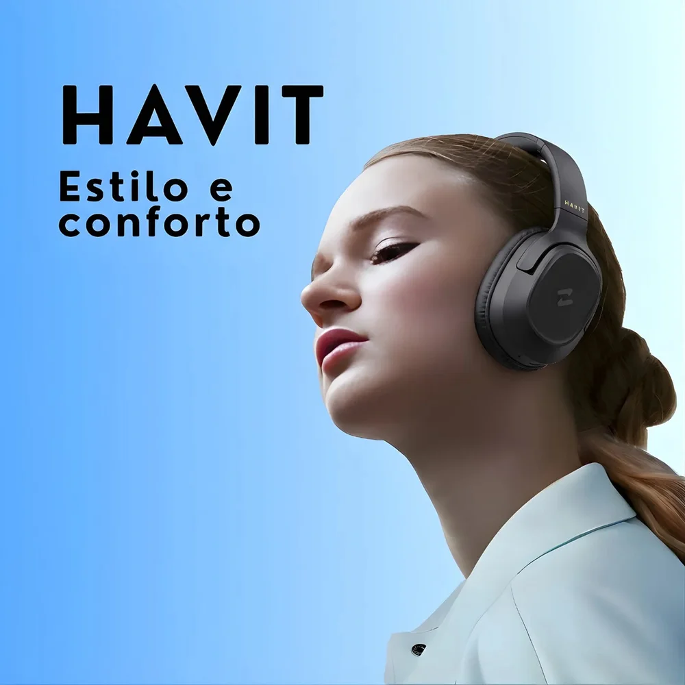 Imagem 4 de 5 do produto Fone Bluetooth Havit H612bt Pro Cancelamento De Ruído Ativo 50h Bateria Modo Gamer Baixa Latência