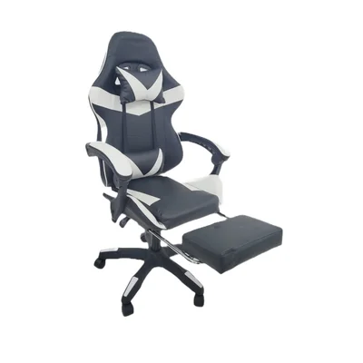 Cadeira Gamer Stillus Ergonômica Apoio Para Pés Preta/branca