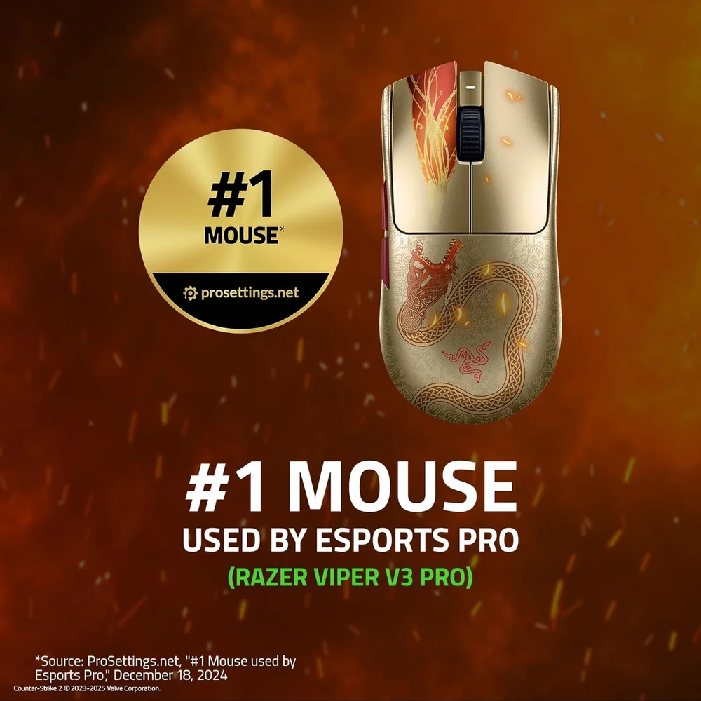 Imagem 4 de 4 do produto Mouse Gamer Sem Fio Razer Viper V3 Pro 8k Edição Cs 2 54g