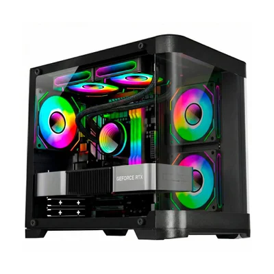 Gabinete Gamer Aquário K-mex Cg-01p4 - Vidro Temperado - Micro Atx - Preto - Cg01p4rh001cbox