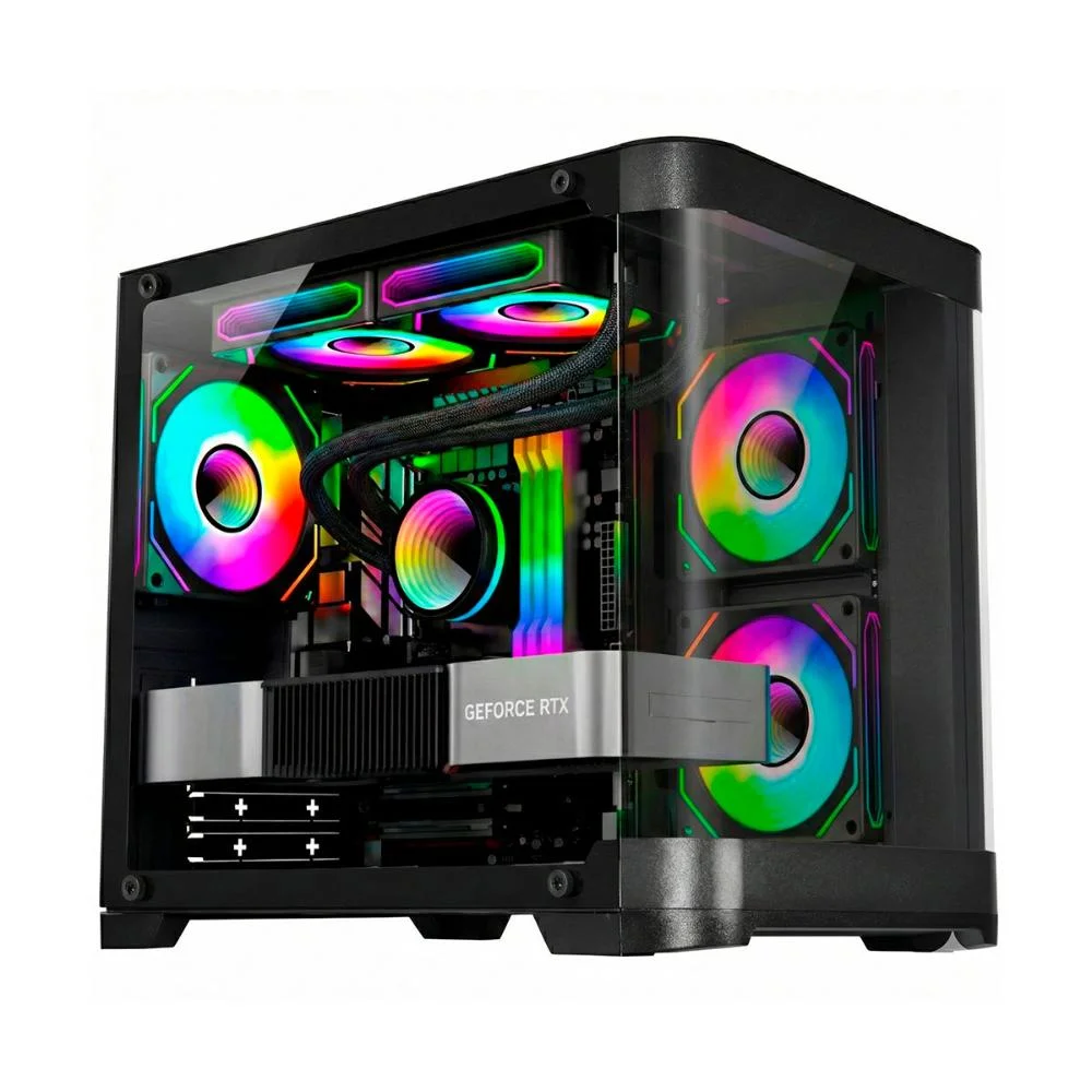 Gabinete Gamer Aquário K-mex Cg-01p4 - Vidro Temperado - Micro Atx - Preto - Cg01p4rh001cbox