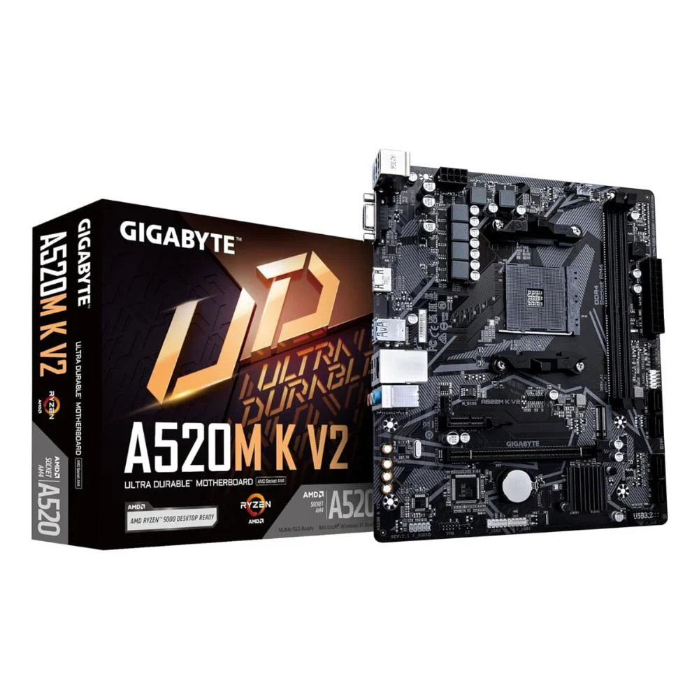 Gigabyte A520m K V2 (am4 - Ddr4 5100 O.c) - Chipset Amd A520 - Usb 3.2 - Slot M.2 - Micro Atx 4